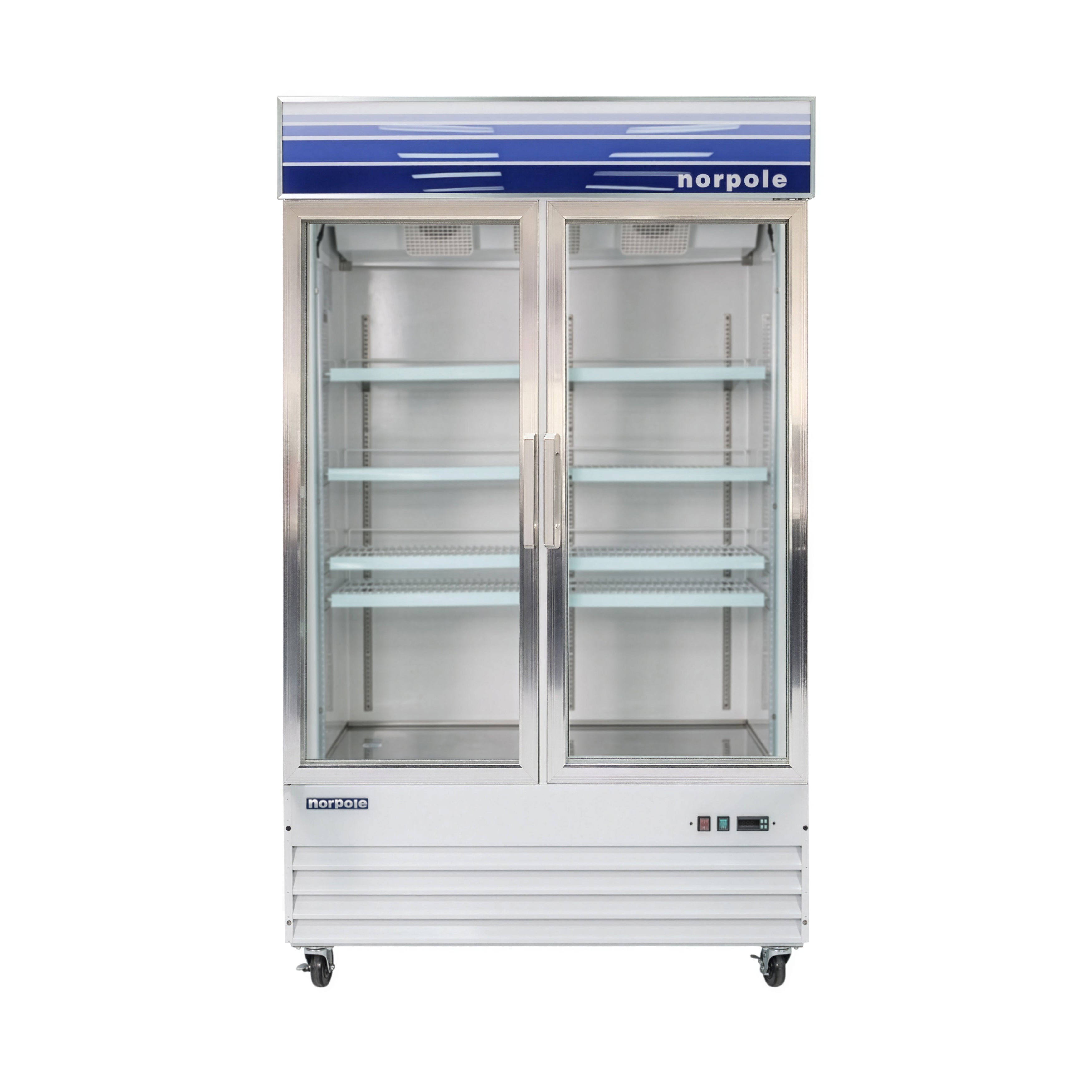 53 in. W 45 cu. ft. Merchandiser Glass Door Commercial Refrigerator in White