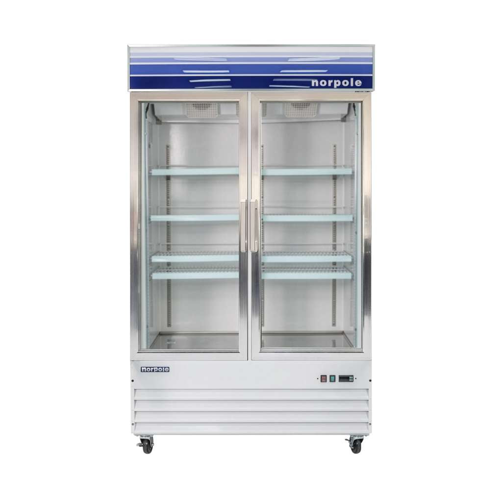 53 in. W 45 cu. ft. Merchandiser Glass Door Commercial Refrigerator in White