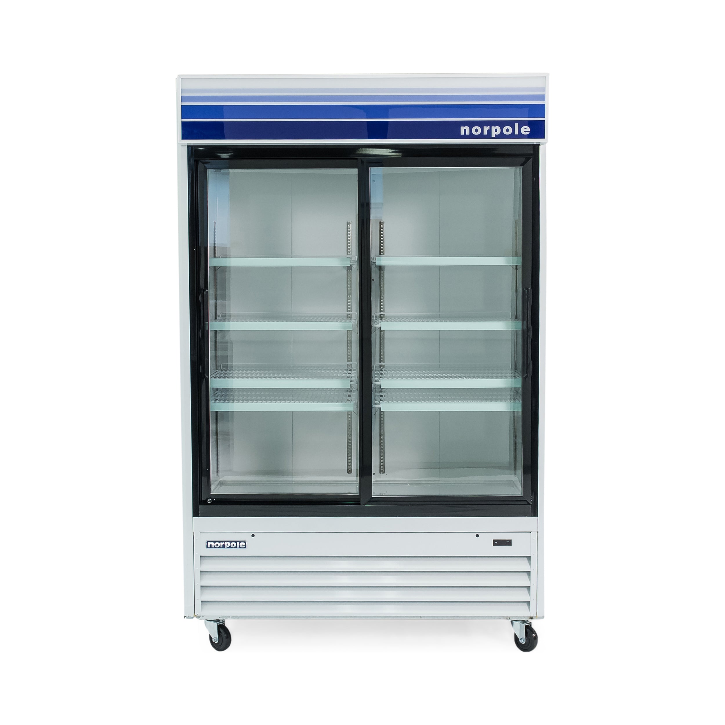 53 in. W 45 cu. ft. Glass Door Commercial Refrigerator in White and Black
