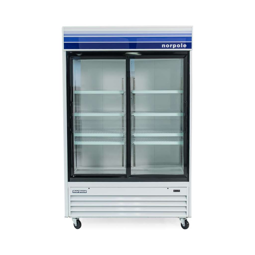53 in. W 45 cu. ft. Glass Door Commercial Refrigerator in White and Black