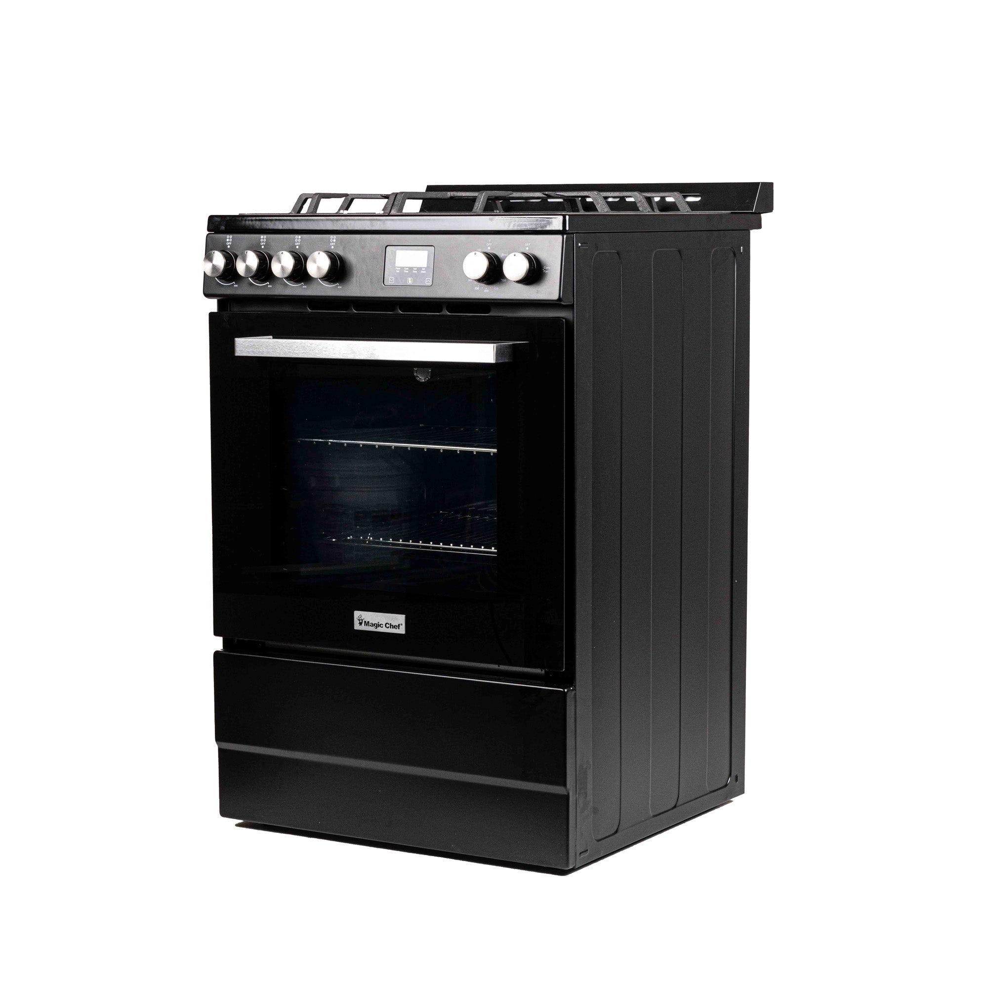 24 in 4-Burner Freestanding Gas Range in Black