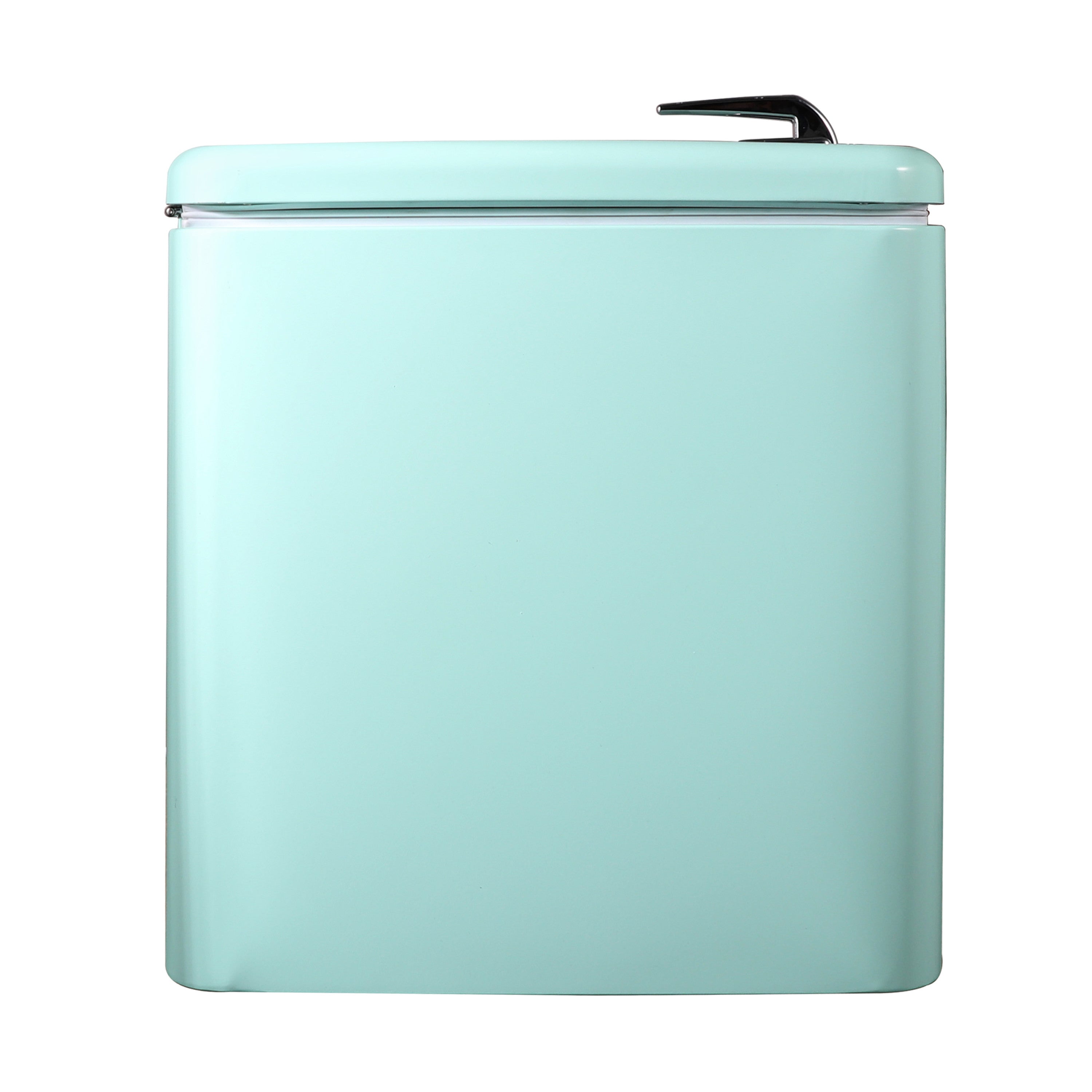 The Magic Chef 1.6 cu. ft. Retro Mini Fridge in mint green is a