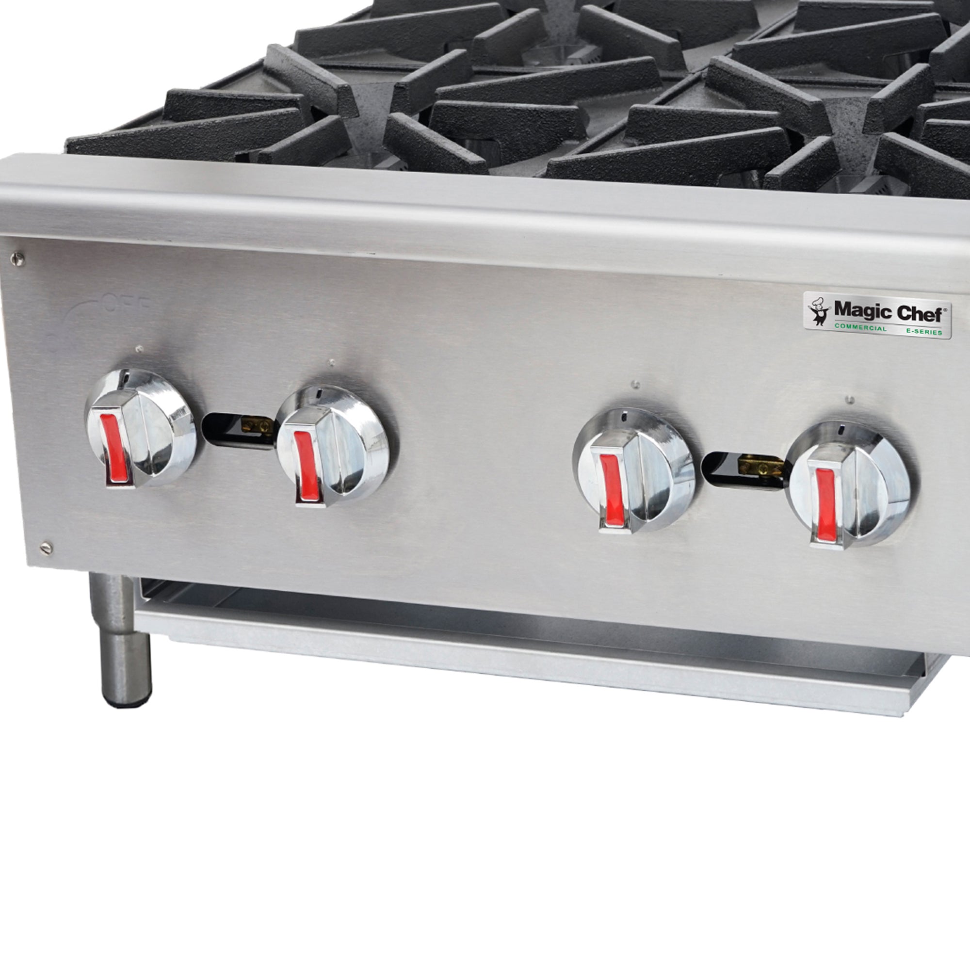 24 in. Commercial 4-Burner Countertop Gas Hotplate in Stainless Steel