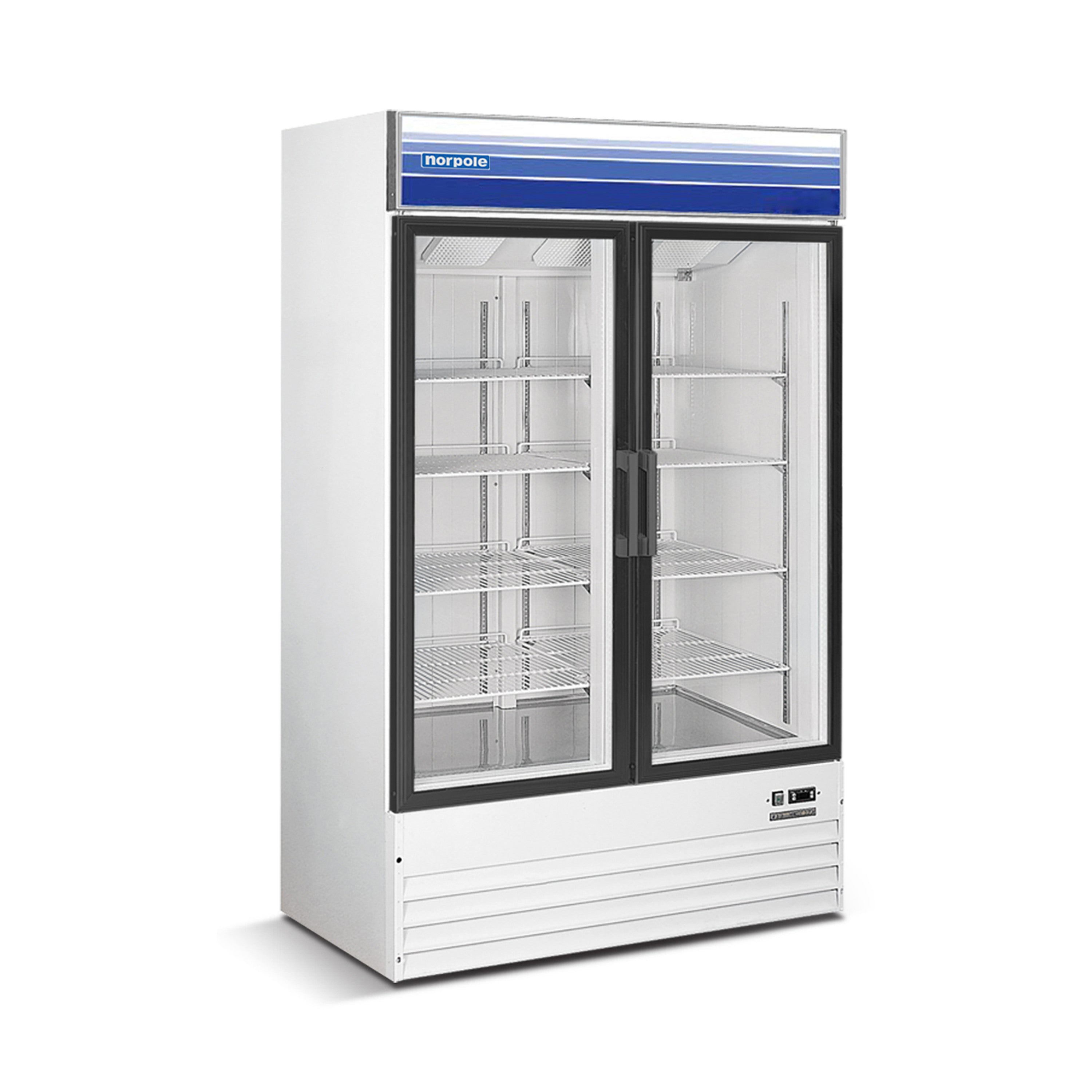 53 in. W 45 cu. ft. Merchandiser Glass Door Commercial Refrigerator in White