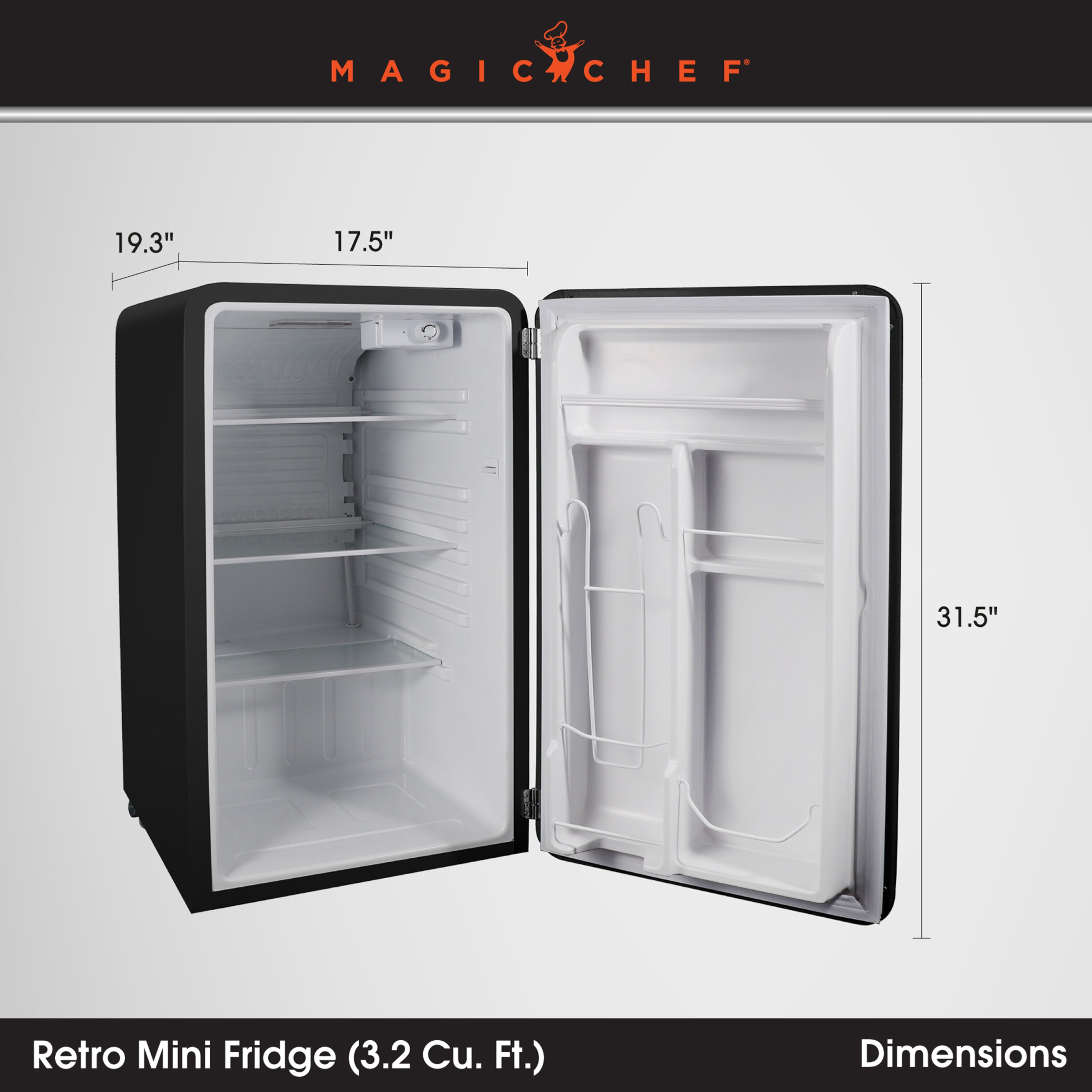 Magic Chef MCR32CHB Compact Refrigerator, Black on Fridge.com