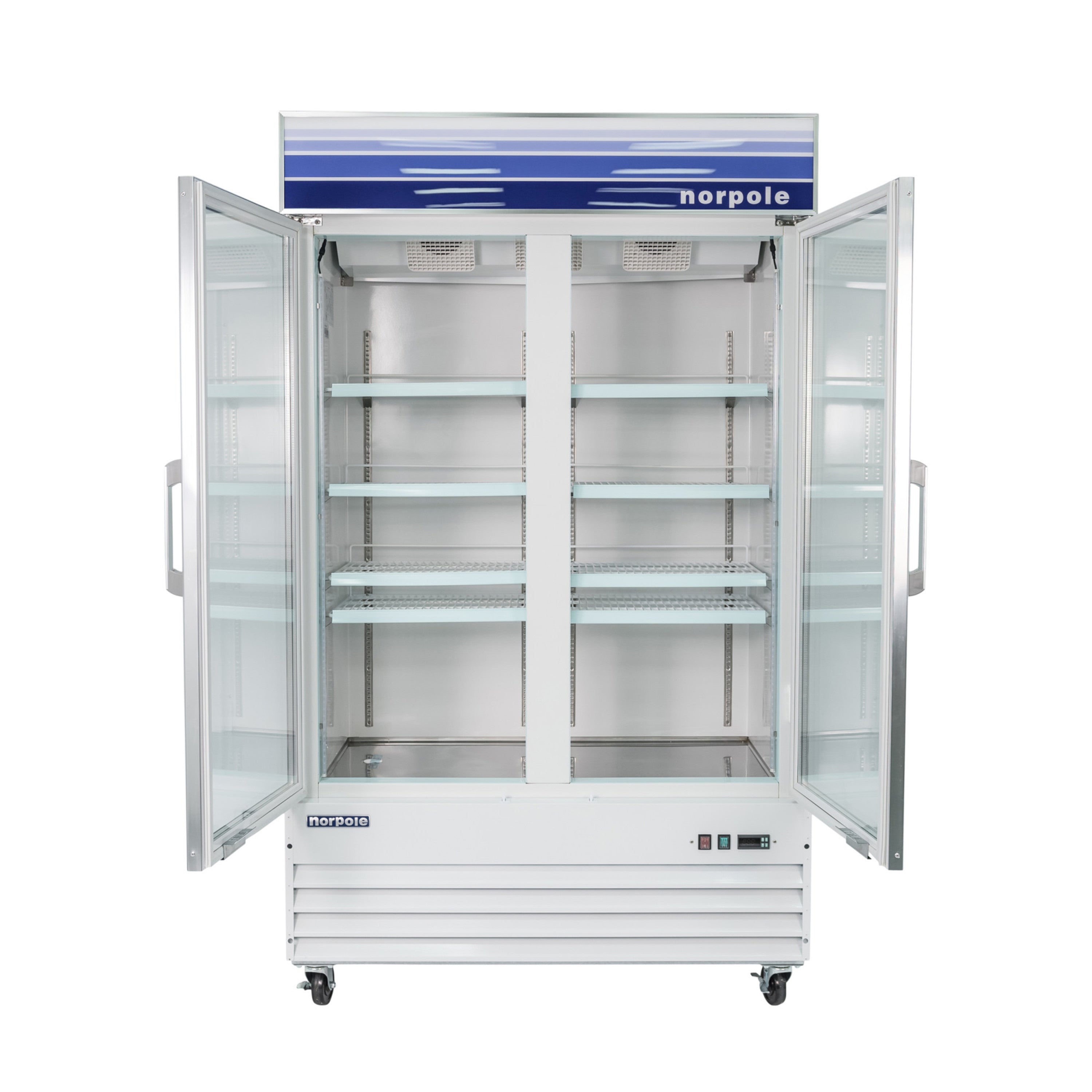 53 in. W 45 cu. ft. Merchandiser Glass Door Commercial Refrigerator in White