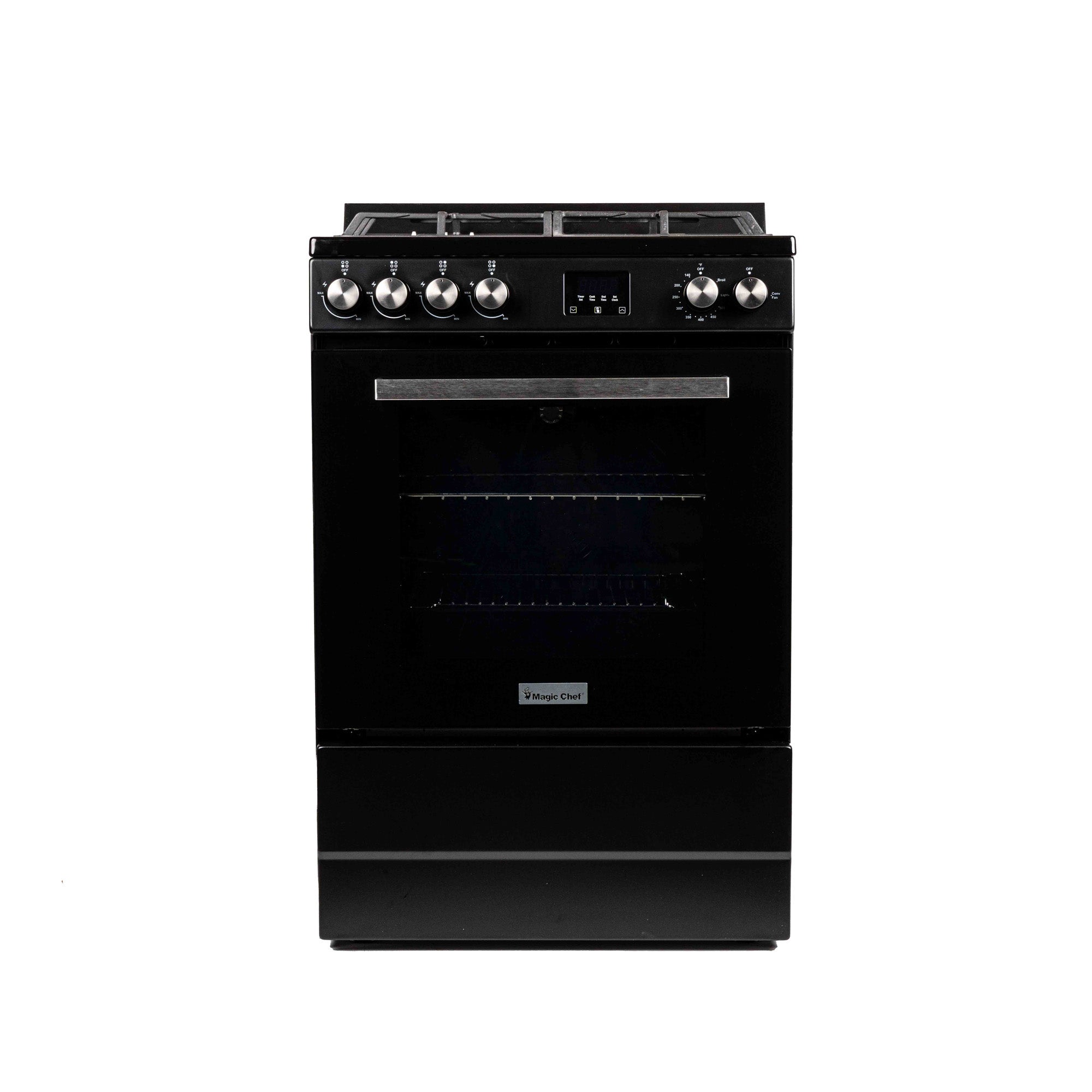 24 in 4-Burner Freestanding Gas Range in Black
